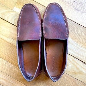 Men's Rustic Brown Leather Slip-On Loafers